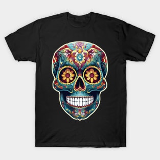 Turquoise Mexican Sugar Skull T-Shirt